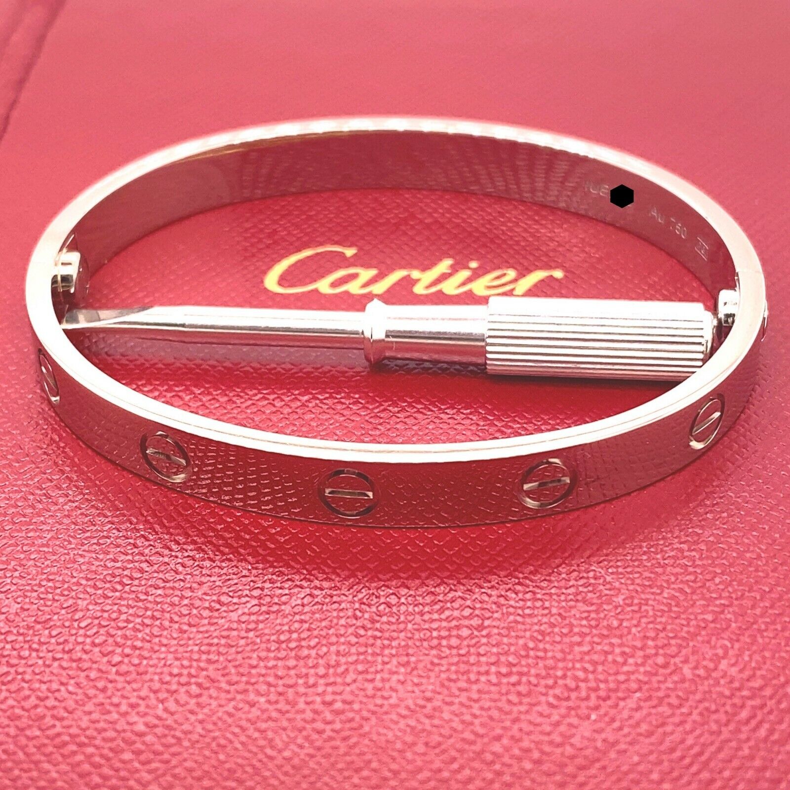 Cartier LOVE 18KT White Gold Bracelet Bangle COA Boxes SZ 16