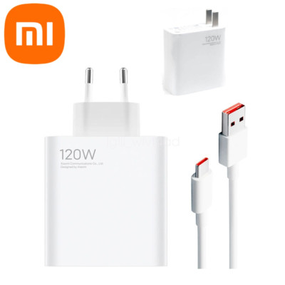 Xiaomi 120W Fast Wall Charger Adapter USB-C Cable Mi 13/13T/12S/12/12T/11T Pro