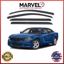 For 2011-2023 Dodge Charger Black Window Vent Visor Rain Guards Deflectors