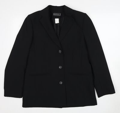 Beste schwarze Damen-Anzugjacke aus Polyestermischung Größe 14