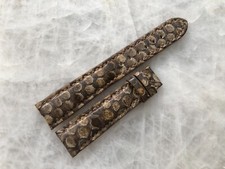 Cinturino per orologio in pelle stampa pitone marrone 19mm/16mm