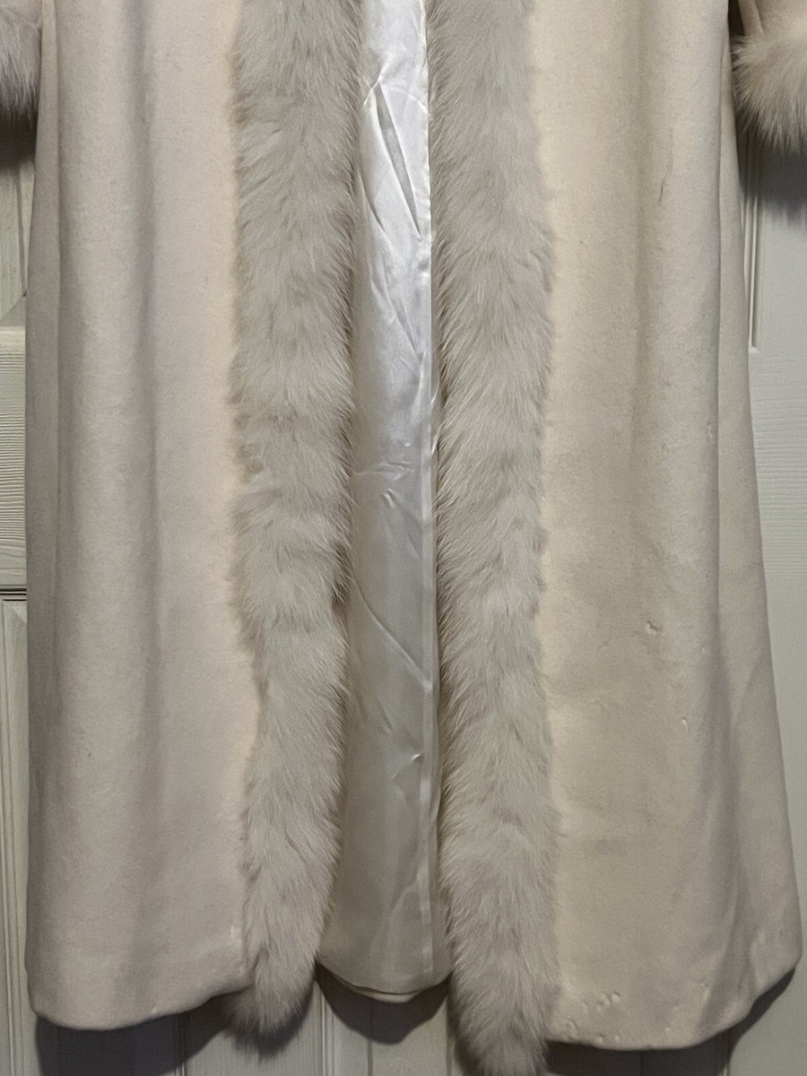Marvin Richards Women's Church Winter White Fox fur lambswool long