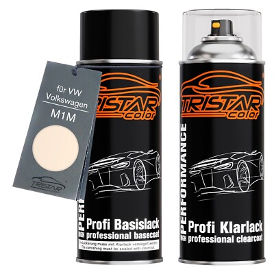 Autolack Spraydosen Set für VW Volkswagen M1M Albaster Basislack Klarlack