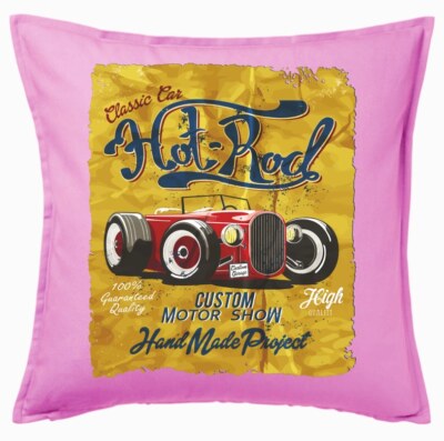 Kissenbezug Pink American Hot Rod - US Car - Custom - Route 66 - V8 - Ach 600526