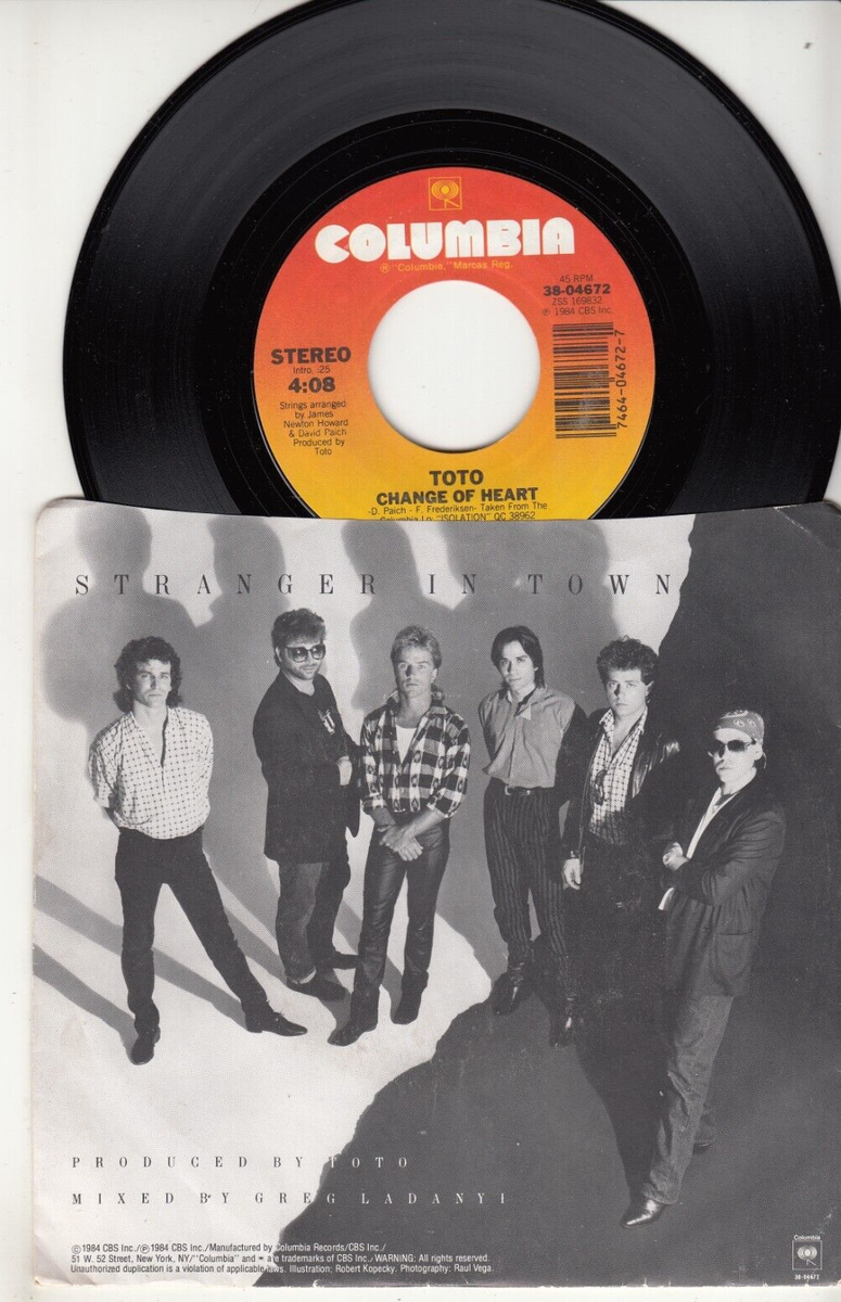 TOTO - STRANGER IN TOWN - ORIGINAL COLUMBIA RECORDS 45 WPS - GREAT