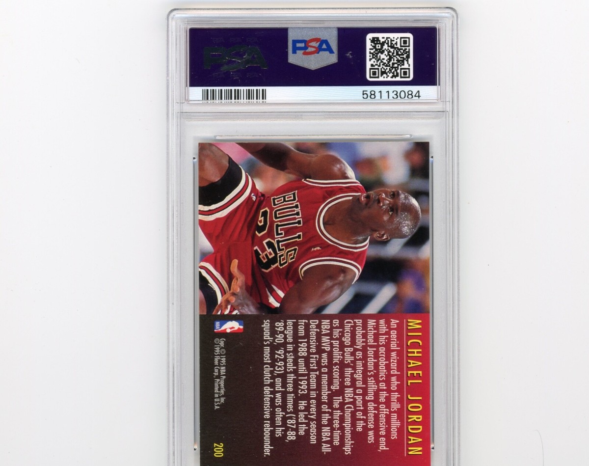 1995-96 Fleer European, Michael Jordan, Total D, #200, PSA 7 1995-96 Fleer European, Michael Jordan, Total D, #200, PSA 7