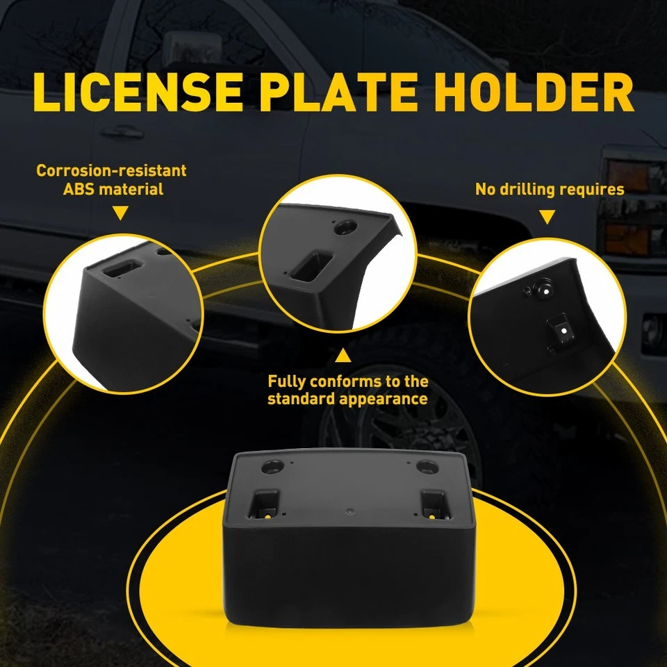 License Plate Bracket For Chevrolet Silverado 2500 HD 2015-2019 Front Mount - image 3 of 4