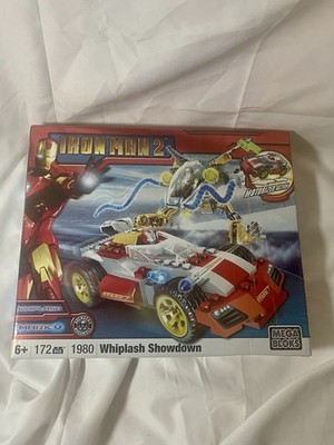 WHIPLASH SHOWDOWN Mega Bloks 1980 IRON MAN 2 - Mark V Figure WALKER Stark Racer