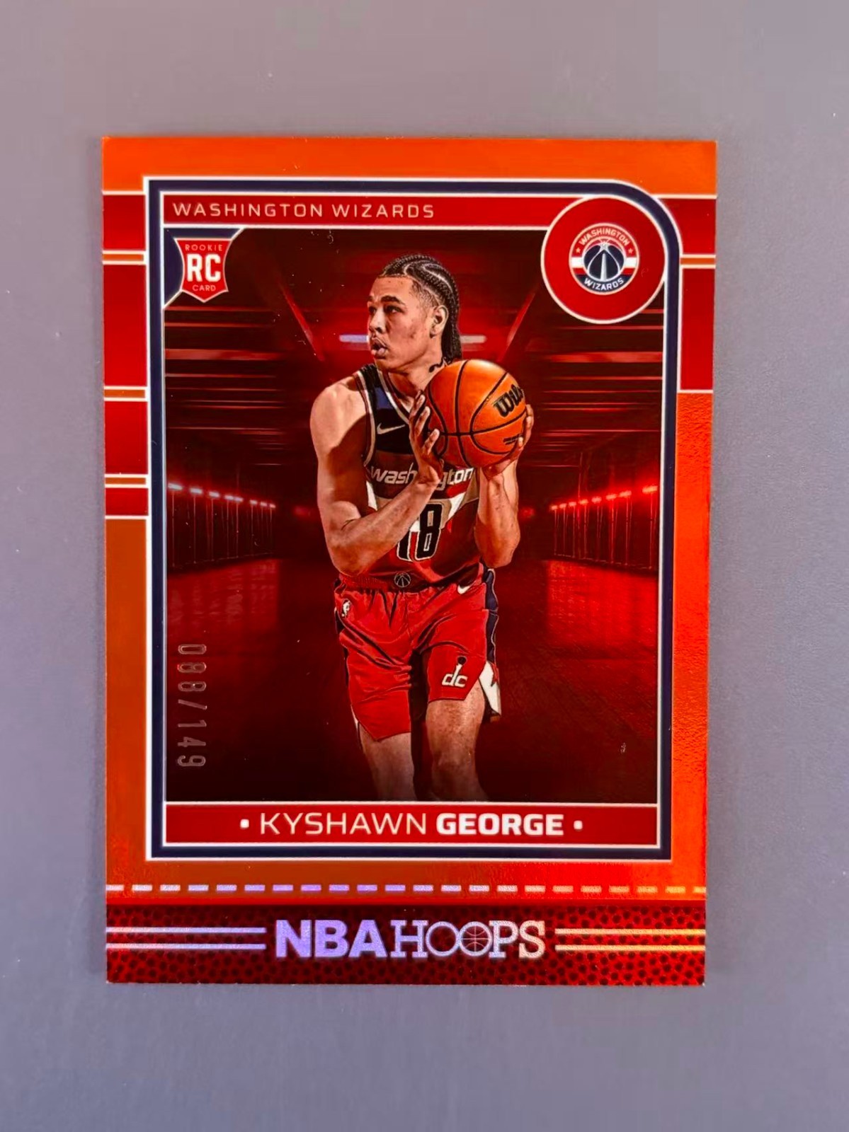 Kyshawn George 2024-25 Panini NBA Hoops Orange /149 RC #254