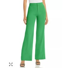 Alice + Olivia Women's Wide Leg Dress Pants Kelly Green Size 6 Career