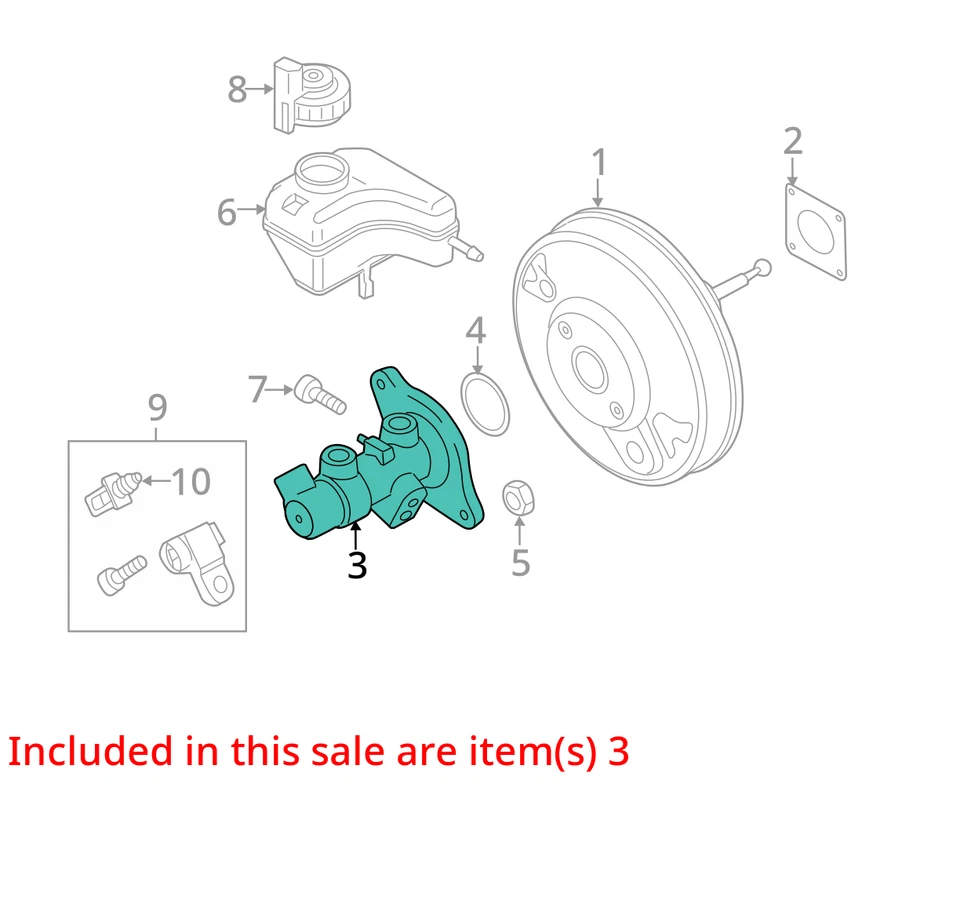 2013 Volkswagen Beetle Brake Master Cylinder OEM 78K Miles - LKQ403001038 - Image 4 of 4