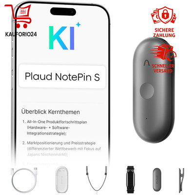 Diktiergerät KI Voice Recorder mit Aufnahmetaste für Meetings Grau 4