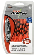Pride Performance 3-1/4" Striped Golf Tee, 30 Count Citrus Orange