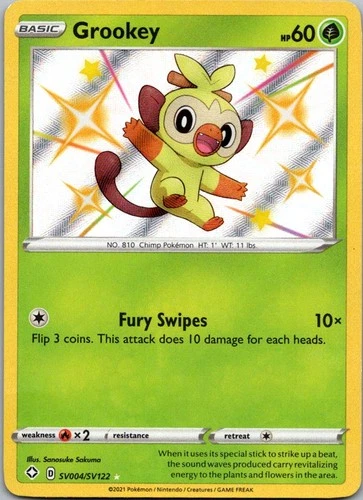 Grookey Shiny Holo Rare Shining Fates: Shiny Vault SV004/SV122 NM