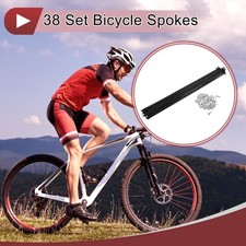 38 Set 14G Bicycle Spoke 267 mm 14G Bike Wheel Spoke Carbon Steel Black