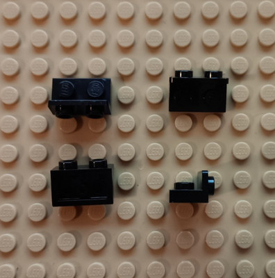 10x Lego Klammer - 1x2-1x2 - Richtungsumkehrer - schwarz - 6020193 - 99780