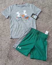 NWT UNDER ARMOUR Sports Athletic Shirt Shorts Set Boys Size 5 Outfit