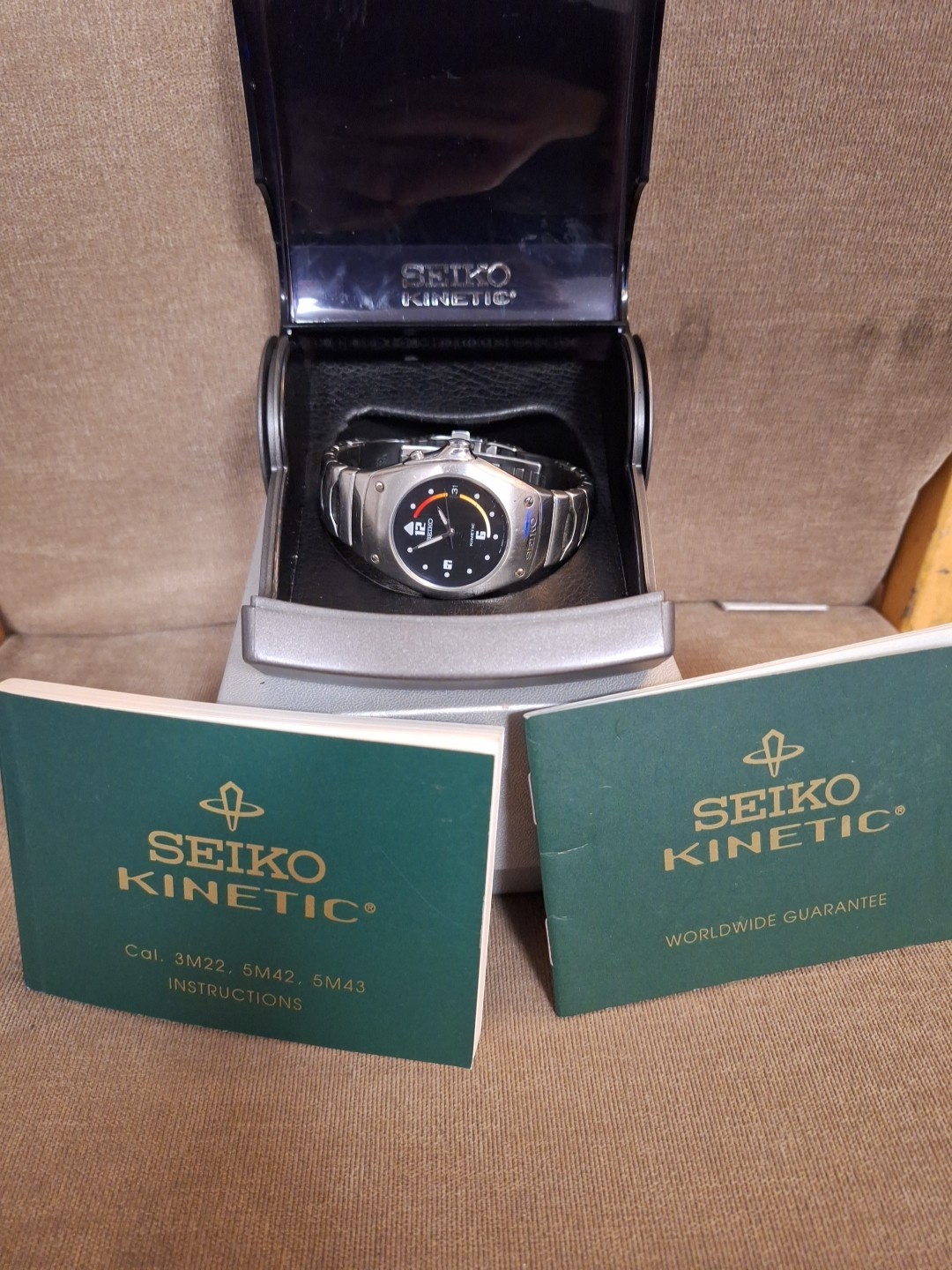 Very Rare Seiko Arctura Silver Men's Watch 5M42-0E49 Full Set