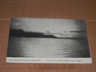LOUISIANA MISSOURI - 1908 USED POSTCARD - JUST AS THE SUN WENT DOWN