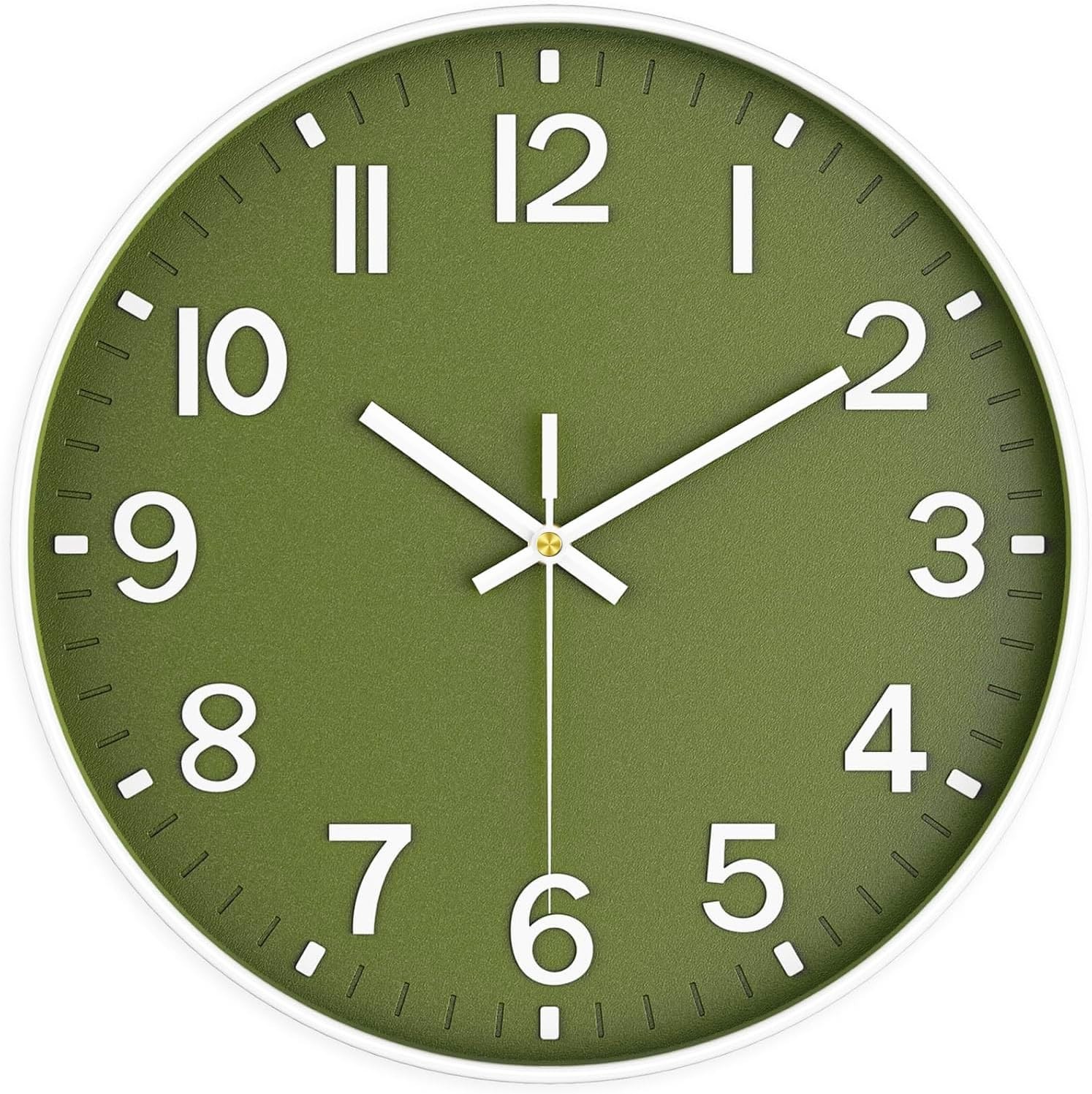 Battery Operated 12 Inch Non Ticking Wall Clock Silent Analo