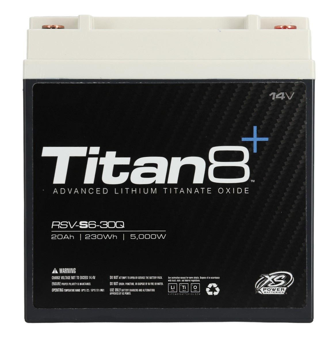 XS Power RSV-S6-30Q 5000w Titan 8 14 Volt LTO Lithium Car Battery