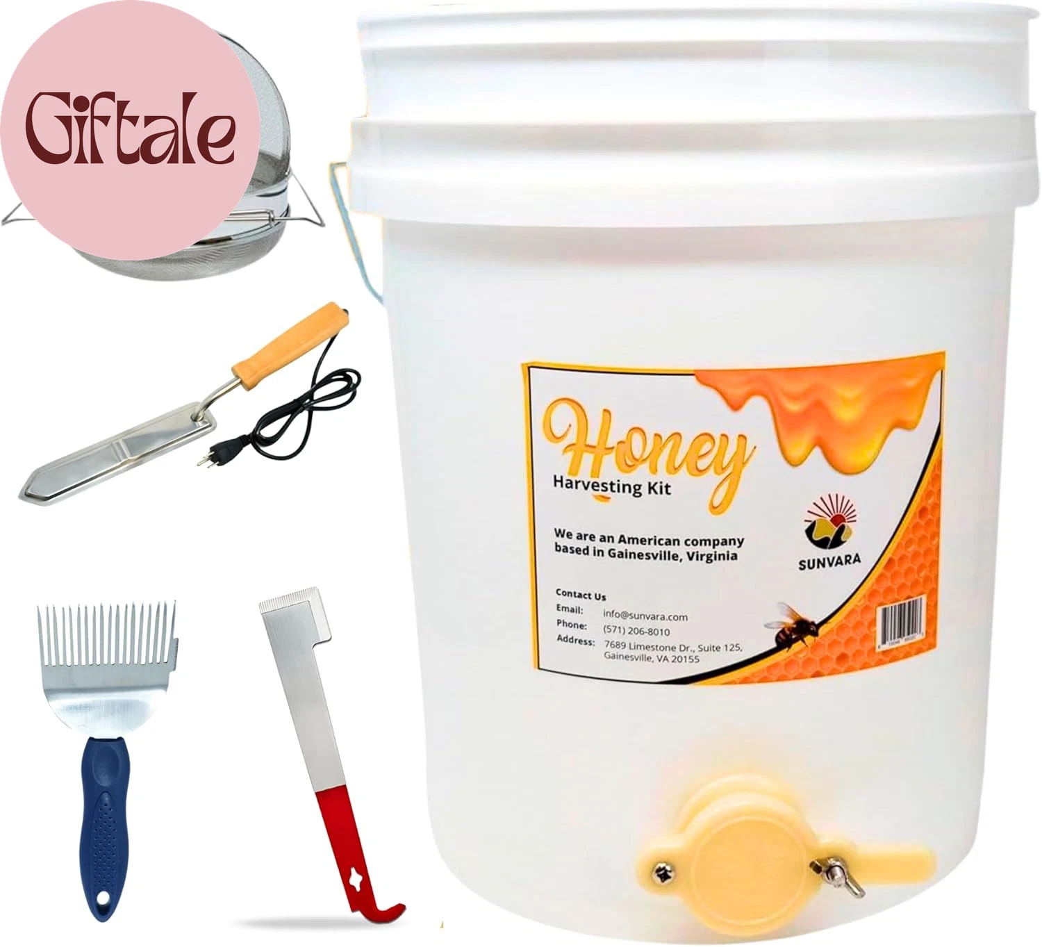 Honey Bucket with Gate 5 Gallon Kit - Stainless Steel Double Layer Strainer, Unc
Opens in a new wind