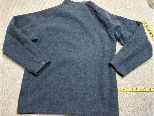 Eastern Mountain Sports Pullover 1/4 Zip Sweater Blue Wool Blend Large - Picture 15 of 15