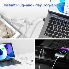 USB to USB C Adapter for Iphone 17 4Pack,Usbc Female to a Male Car Charger Ad...