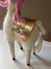 Felt Da La La Llama Pink Woolly Hat Standing Christmas Decoration