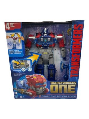 Transformers One Power Flip Optimus Prime Orion Pax 4 Modes, Speaks, for Kids 6+