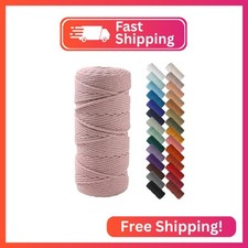 NOANTA Dusty Pink Macrame Cord 3mm x 109yards, Cotton Rope Macrame Yarn
