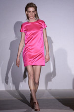 Gucci 2001 F/W by Tom Ford Hot Pink Silk Satin Zipper Mini Dress Runway