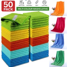 Microfiber Cleaning Cloth Set of 50 Towel Rag Car Polishing Detailing No-Scratch