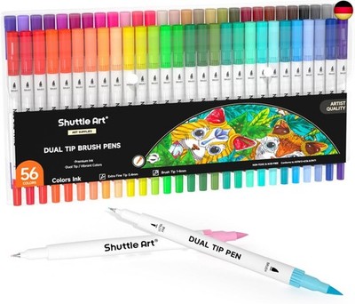 Shuttle Art Dual Brush Pen Set, doppelköpfige Pinselstifte mit weicher Spitze, 