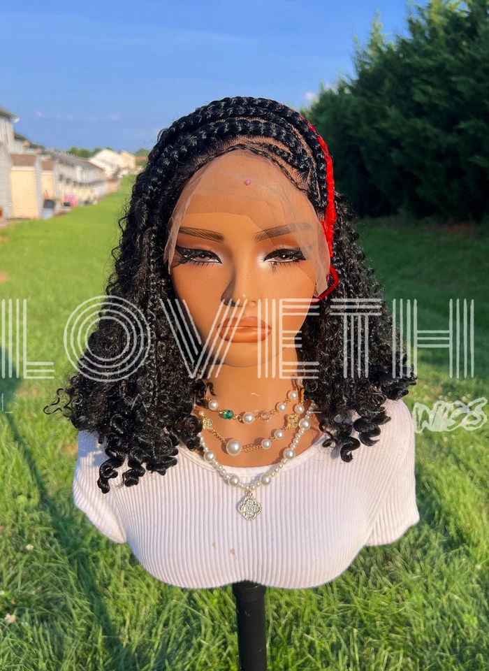 Ships next day(2days SHIPPING)Cornrow Full lace Braided wig,black knotless braid - Image 2 of 4