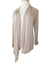 NAIF Size 2X Beige STRETCHY Long Sleeve Knit Cardigan Style Top