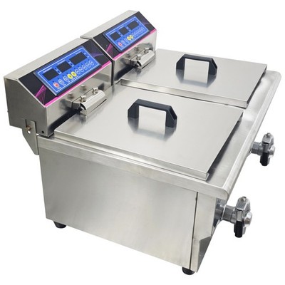 220V Double-Tank Drip Vessel Fryer Fried Chicken Fryer Funnel Cake Fryer