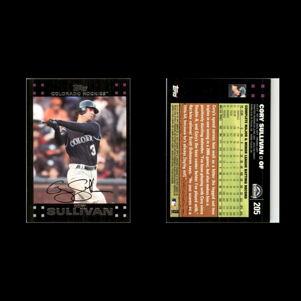 Cory Sullivan #205 2007 Topps Colorado Rockies Baseball Card MLB NM - Image 3 of 3