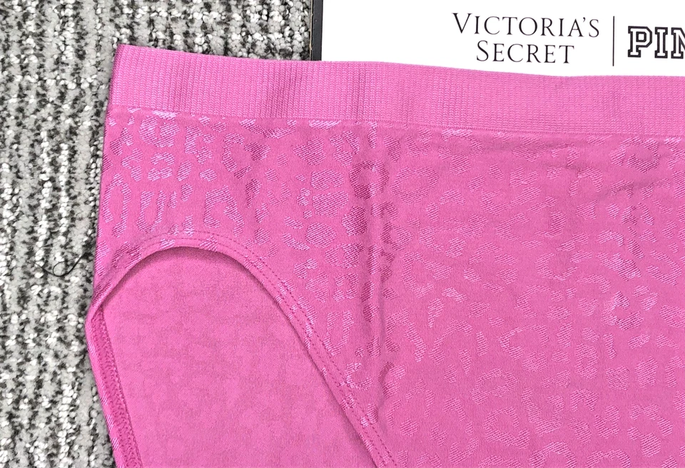 Braguita Victoria's Secret Nueva con Etiquetas Mediana Rosa Estampado de Leopardo Sin Costuras Pierna Alta Foto 2 de 4