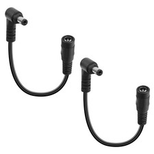 90 Degree DC Extension Cable 2 Pack 12V CCTV 5.5x2.1mm Right Angle Adapter