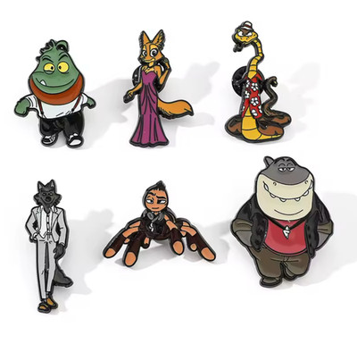 6 x Pin, Badge, Anstecker, DreamWorks, Gangster Gang, Bad Guys