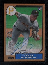 2017 Topps Maple Wood 10/25 Tyler Glasnow #1987A-TG Auto 4o0