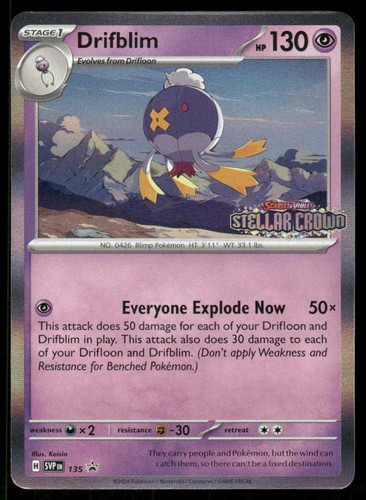 Pokemon Drifblim Scarlet & Violet Promo 135 Holo P NM/M