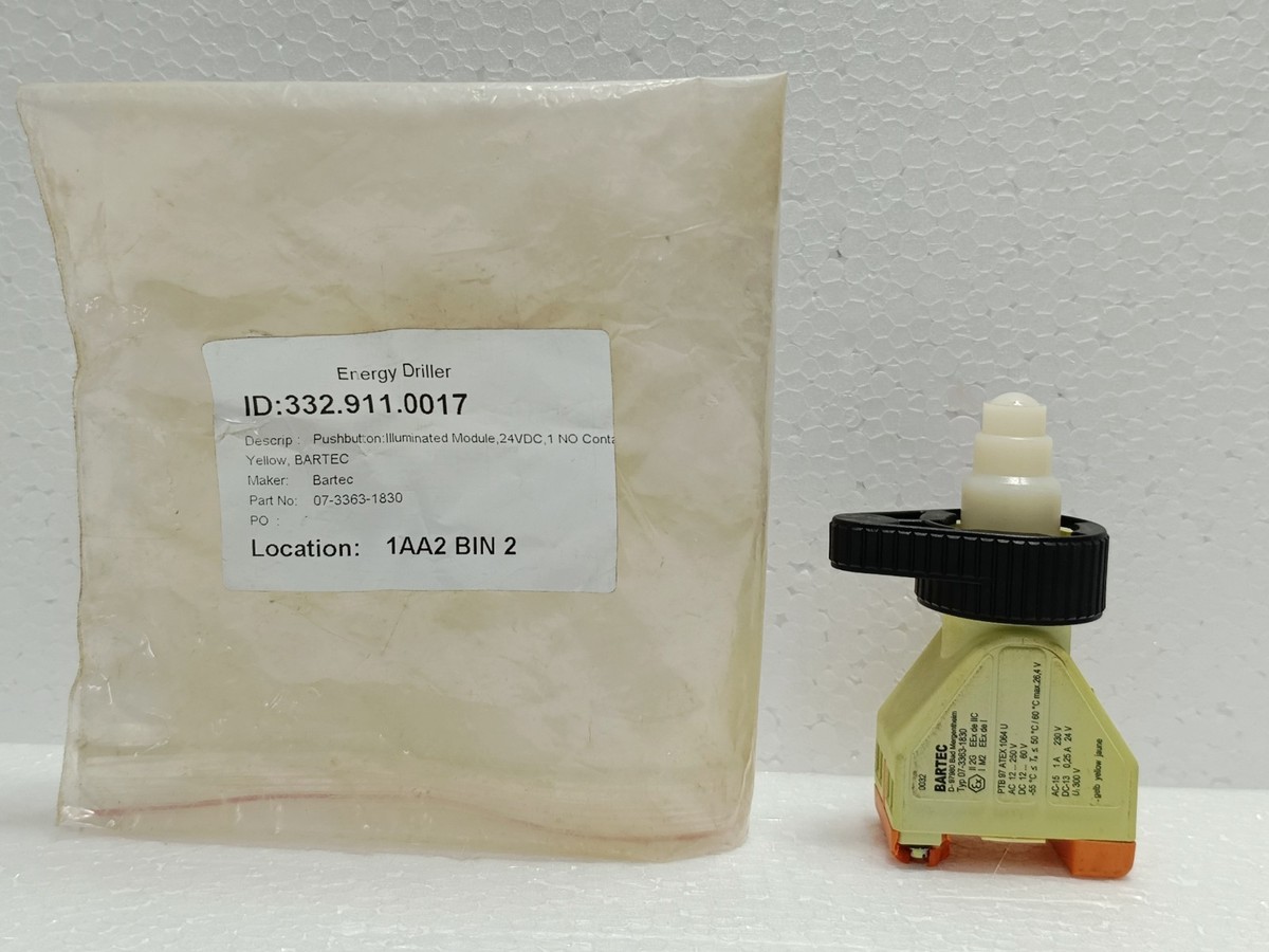 Bartec D-97980 Illuminated Button 07-3363-1830 New Unused Slight