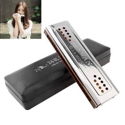 Both Sides Harmonica Tremolo C and G Key Double Tone 24 Holes Mouth Organ Gifts