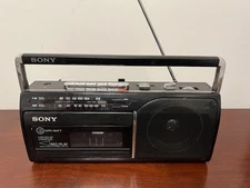 Sony CFM-130 Radio Cassette Recorder Portable AM/FM Stereo Boombox tested