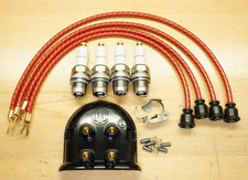 Ih Farmall F-30 Tune Up Kit Spark Plugs, Cloth Wires, F4 Magneto Cover & Points