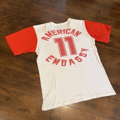 Vintage 60s 70s American Embassy T Shirt Singapore Size Medium No 11
