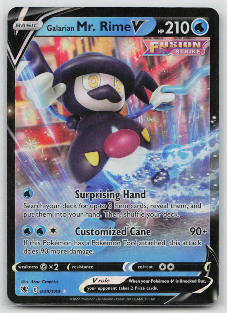 NM Galarian Mr. Rime V 049/189 Holo V Rare Astral Radiance Pokemon