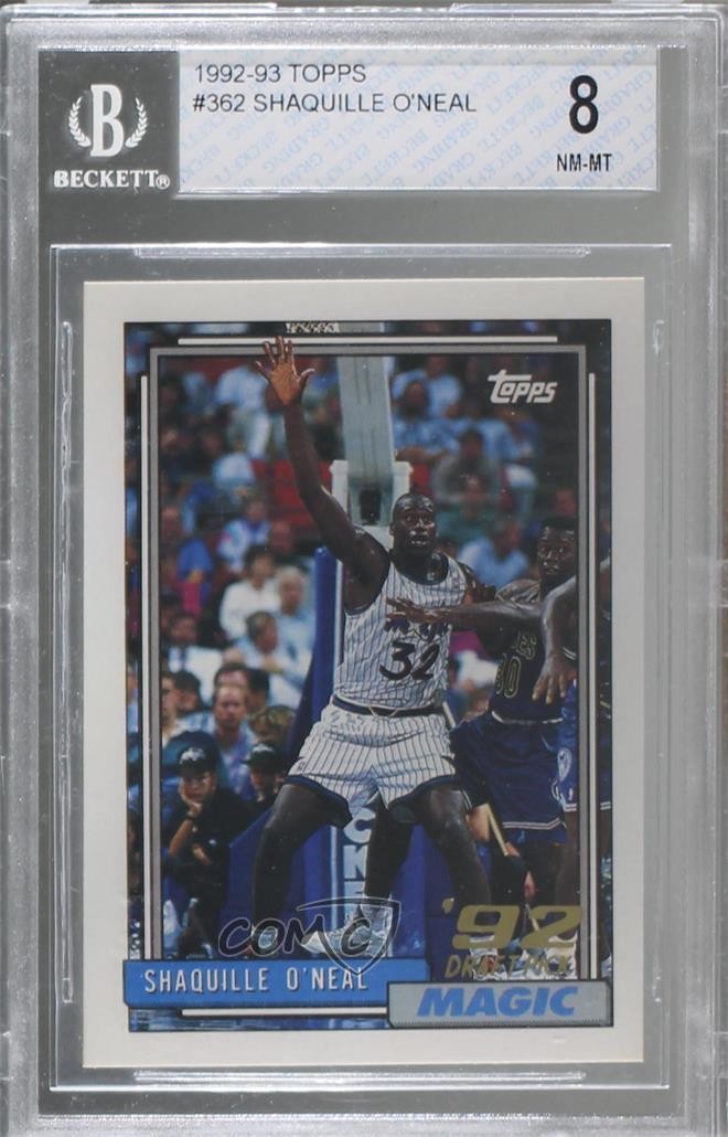 1992-93 Topps Shaquille O'Neal #362 BGS 8 Rookie RC HOF 08g7